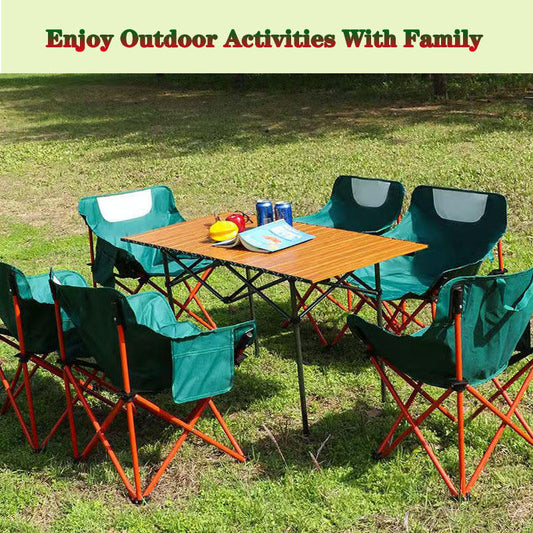 HX OUTDOOR Folding Picnic Table and Chairs Modern Design for Outdoor Camping Bathroom or Workshop Use