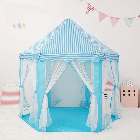 HXM Foldable Hexagon Girls Indoor Play Princess Castle Children's Kids Play Tent House