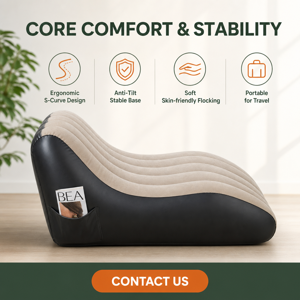 Anti-leakag Portable Flocked PVC Camping Inflatable Sofa