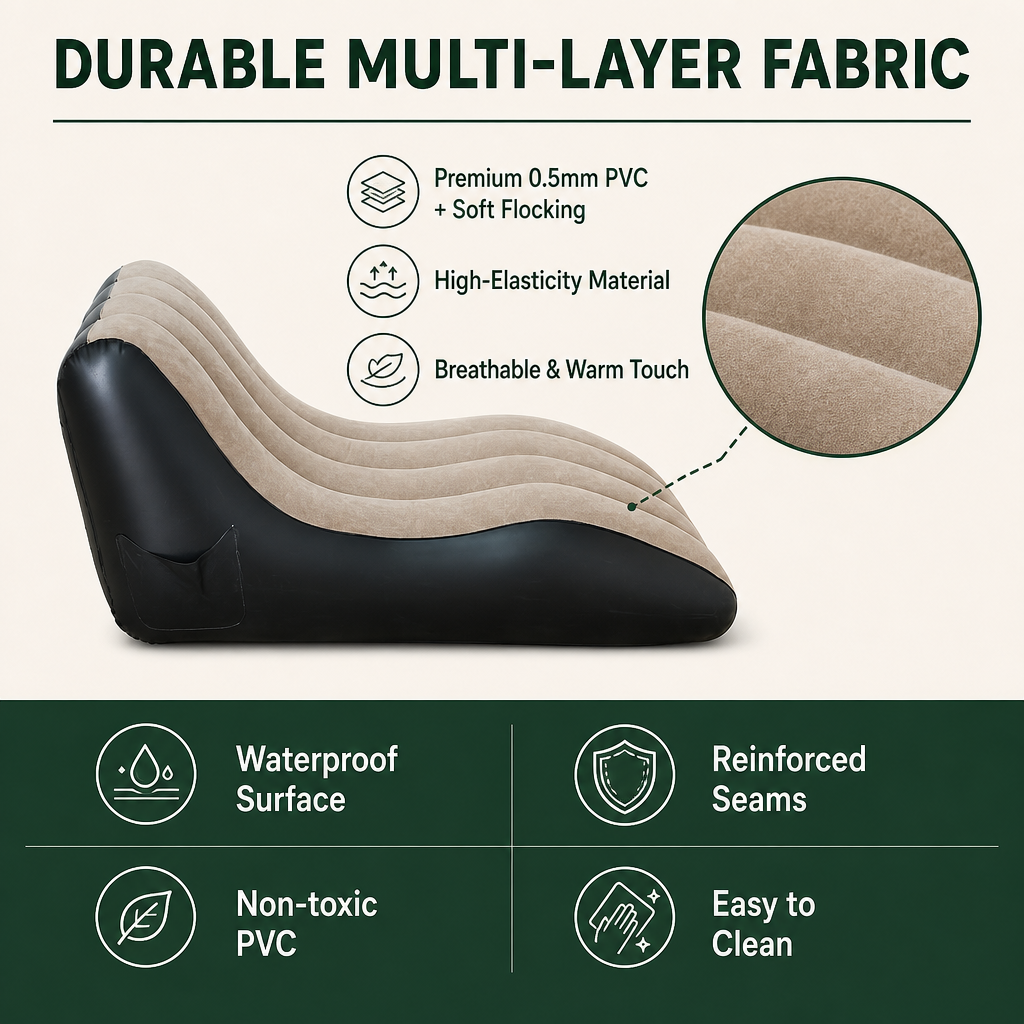 Anti-leakag Portable Flocked PVC Camping Inflatable Sofa