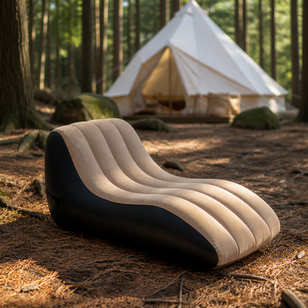 Anti-leakag Portable Flocked PVC Camping Inflatable Sofa