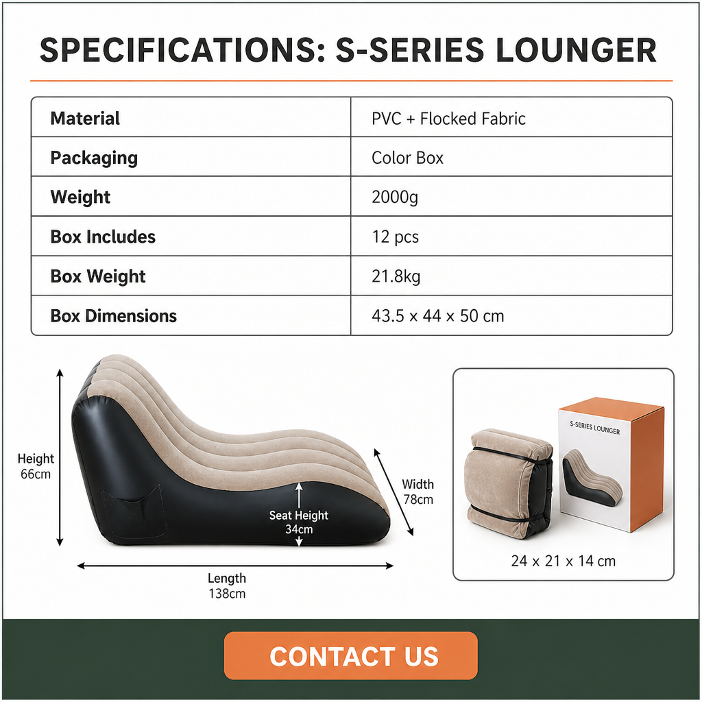 Anti-leakag Portable Flocked PVC Camping Inflatable Sofa