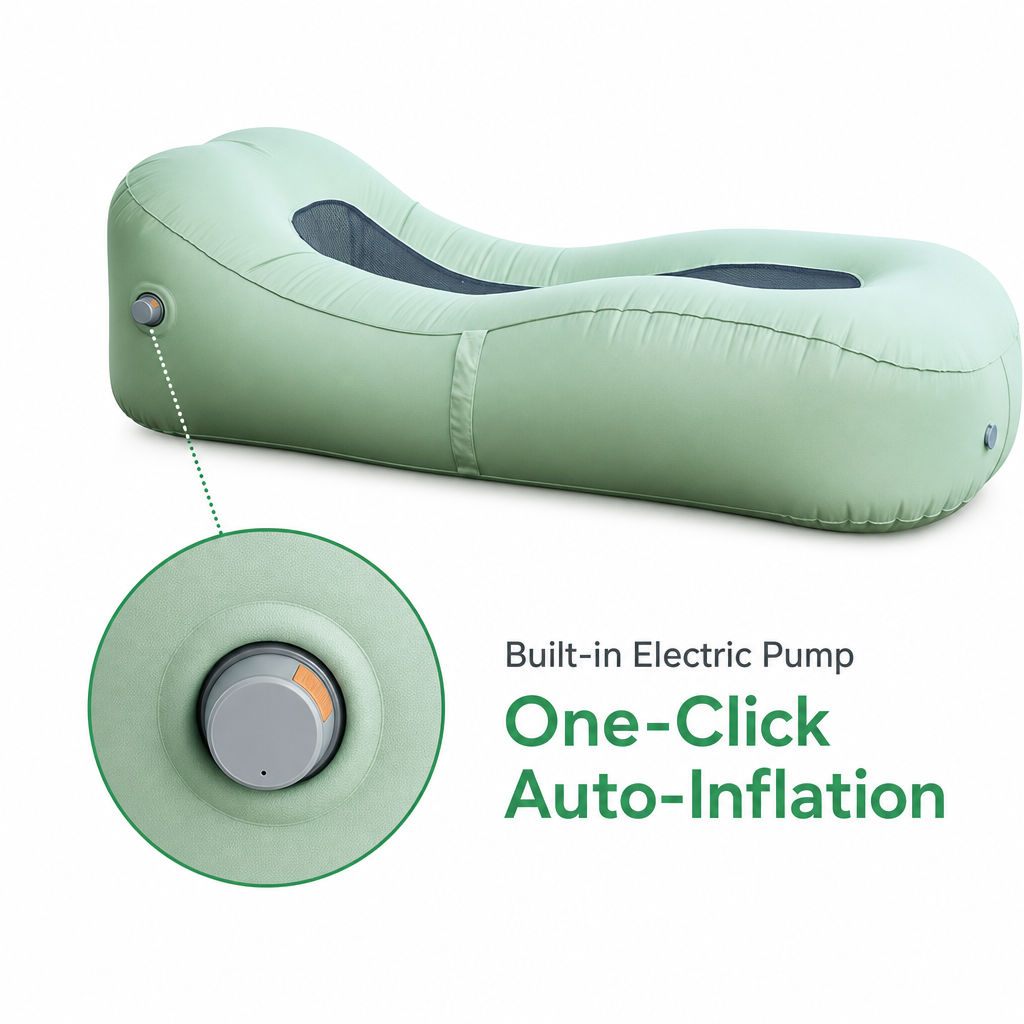 Built-in Pump Auto Inflatable Camping Sofa, One-Click Inflation for Beach & Backyard