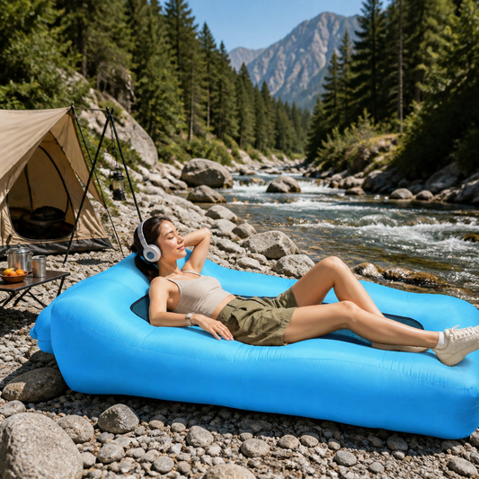 3s Fast Inflatable Camping Sofa | Waterproof Composite Fabric, Leak Tested & Explosion-Proof Outdoor Lounge Chair