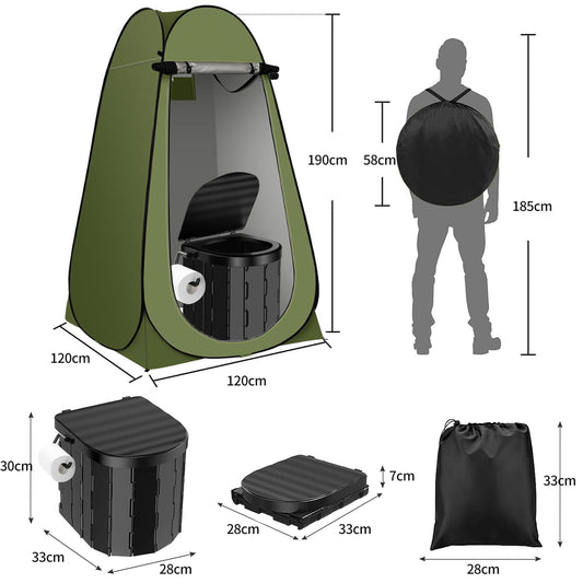 HXMoutdoor Integrated Portable Toilet for Outdoor Tent Use