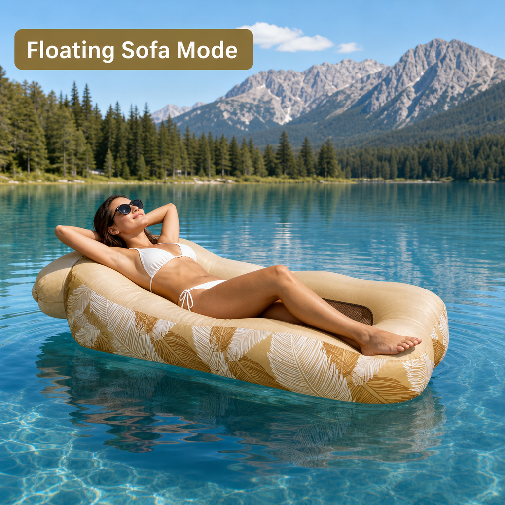 3s Fast Inflatable Camping Sofa | Waterproof Composite Fabric, Leak Tested & Explosion-Proof Outdoor Lounge Chair