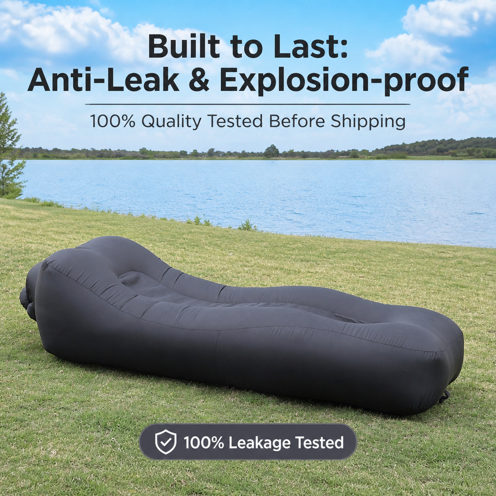 3s Fast Inflatable Camping Sofa | Waterproof Composite Fabric, Leak Tested & Explosion-Proof Outdoor Lounge Chair