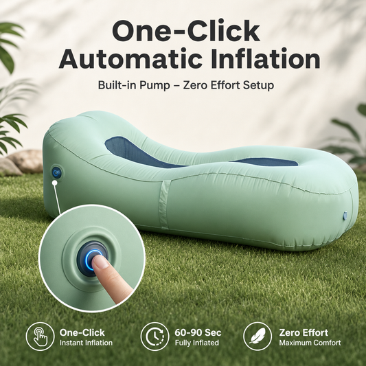 Built-in Pump Auto Inflatable Camping Sofa, One-Click Inflation for Beach & Backyard