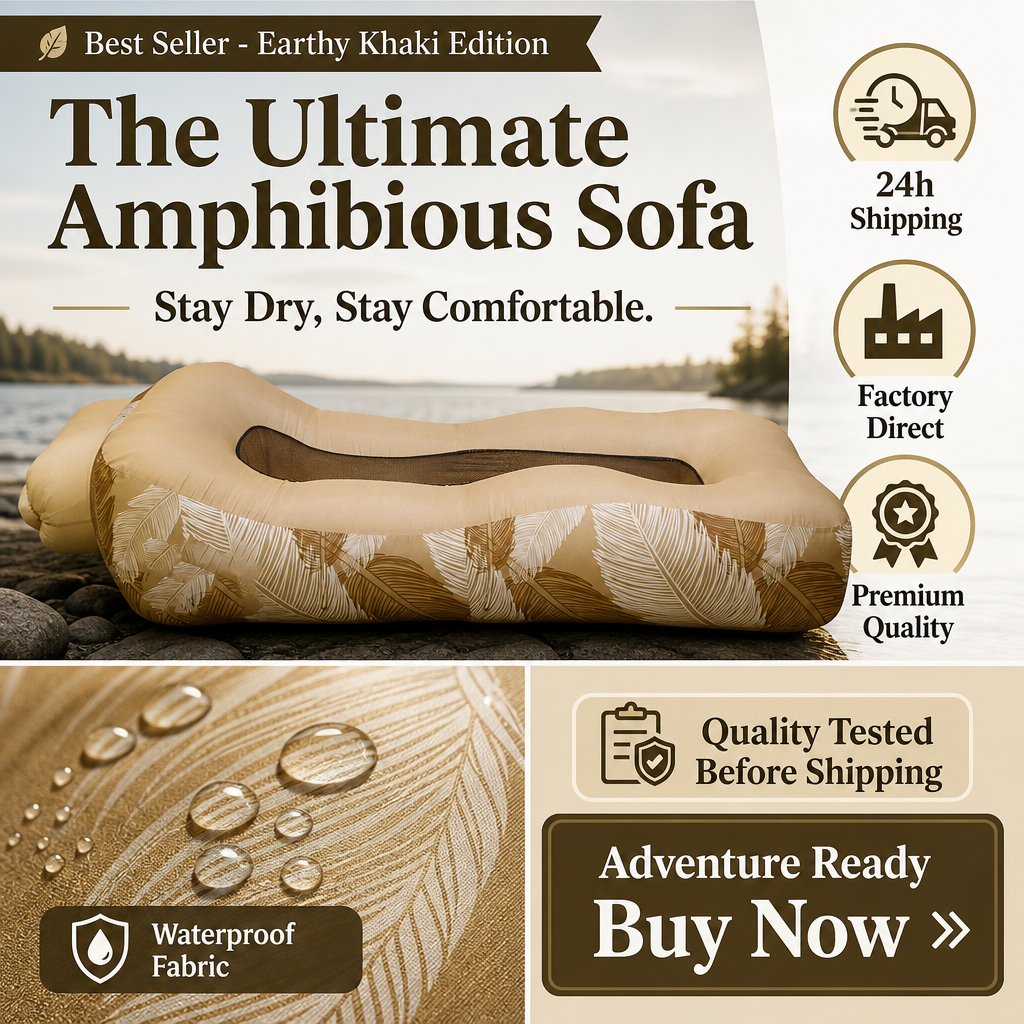 3s Fast Inflatable Camping Sofa | Waterproof Composite Fabric, Leak Tested & Explosion-Proof Outdoor Lounge Chair