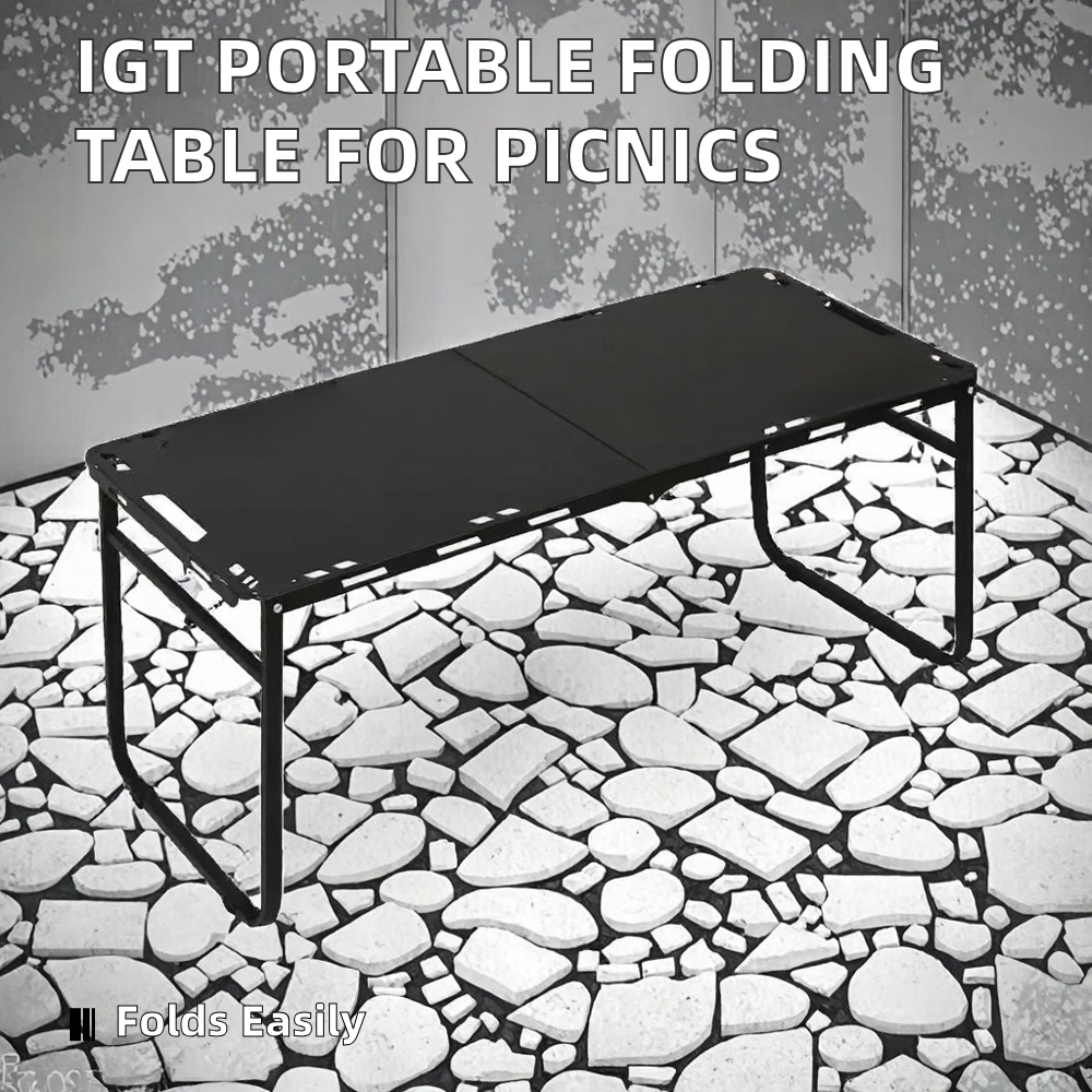 HXM Outdoor Iron Table for Picnics, Camping & Travel