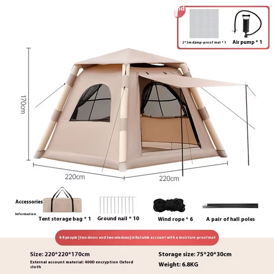 HX outdoor Air Dome Pump 5-6person Oxford Fabric Inflatable  Camping Tent