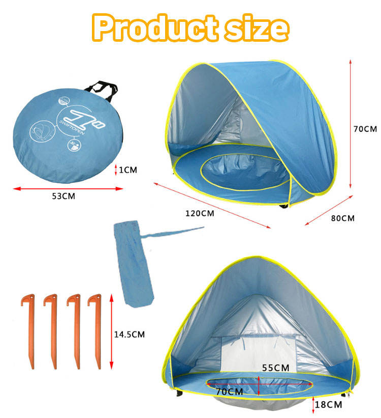 Outdoor Garden Backyard Kids Play Sun Shelter Quick Pop-Up Baby Beach Tent
