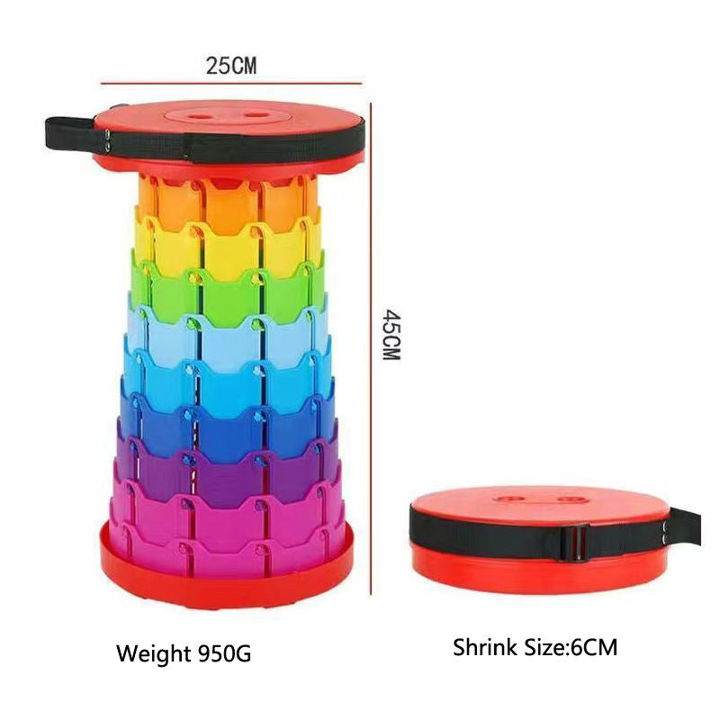 HXoutdoor Rainbow Plastic Folding Step Stool Black Red White Grey Colors for Kids & Children in Kitchen Outdoor & Park Use