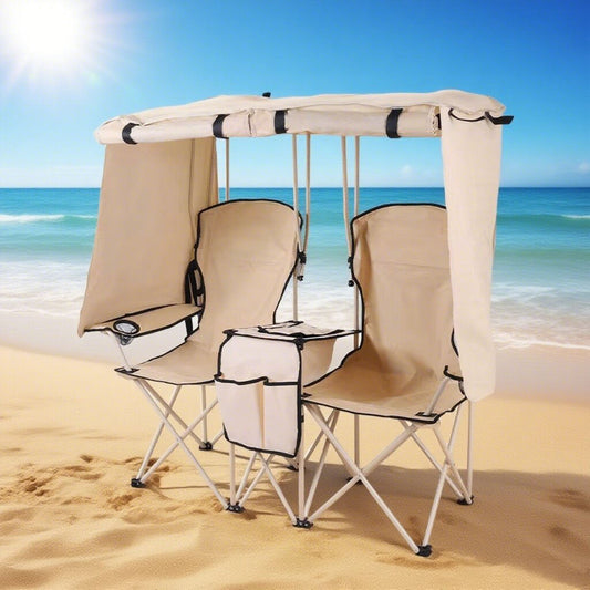 HX Outdoor Double Folding Chair with Canopy