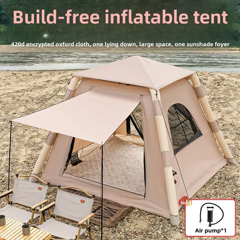 HX outdoor Air Dome Pump 5-6person Oxford Fabric Inflatable  Camping Tent