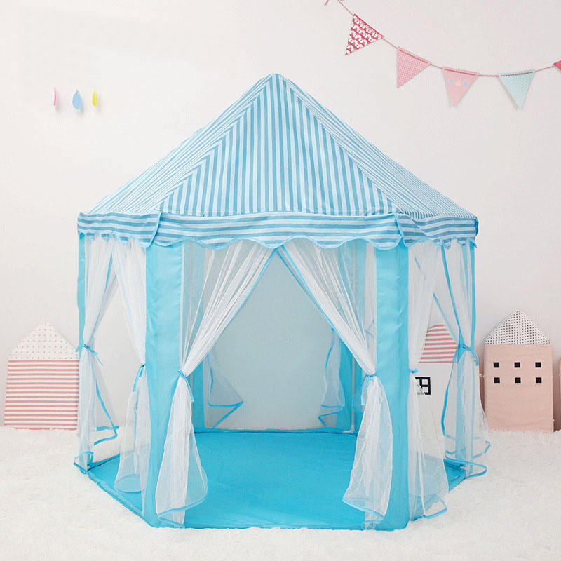 HXM Foldable Hexagon Girls Indoor Play Princess Castle Children's Kids Play Tent House