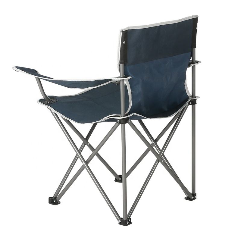HX Portable Metal Stainless Steel Folding Lounge Chair with Cup Holder forPicnic BBQ Camping