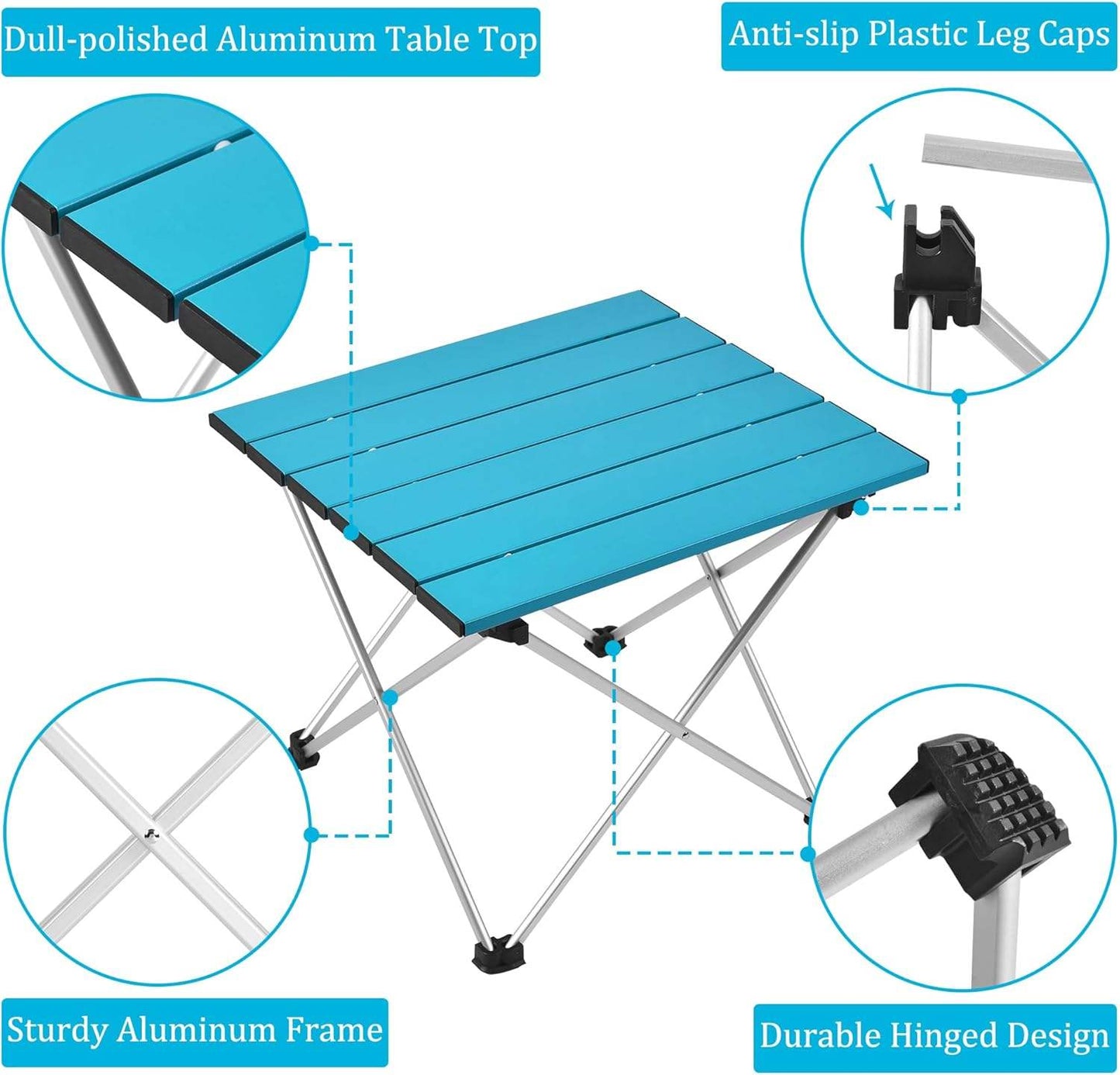 HX outdoor Small Aluminum Folding Table with Sand Carrying Bag for Outdoor Picnics BBQ