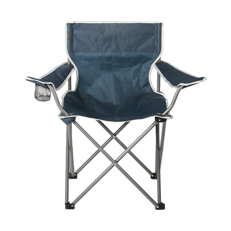 HX Portable Metal Stainless Steel Folding Lounge Chair with Cup Holder forPicnic BBQ Camping