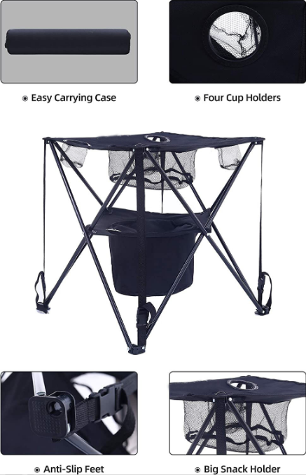 HX Outdoor Folding Table with Modern Design Insulated Food Basket Cooler for Picnics Barbecues Beach Use Made Aluminum