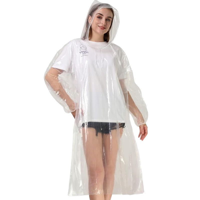 Emergency Raincoat Transparent Disposable Raincoat Plastic Waterproof Adults