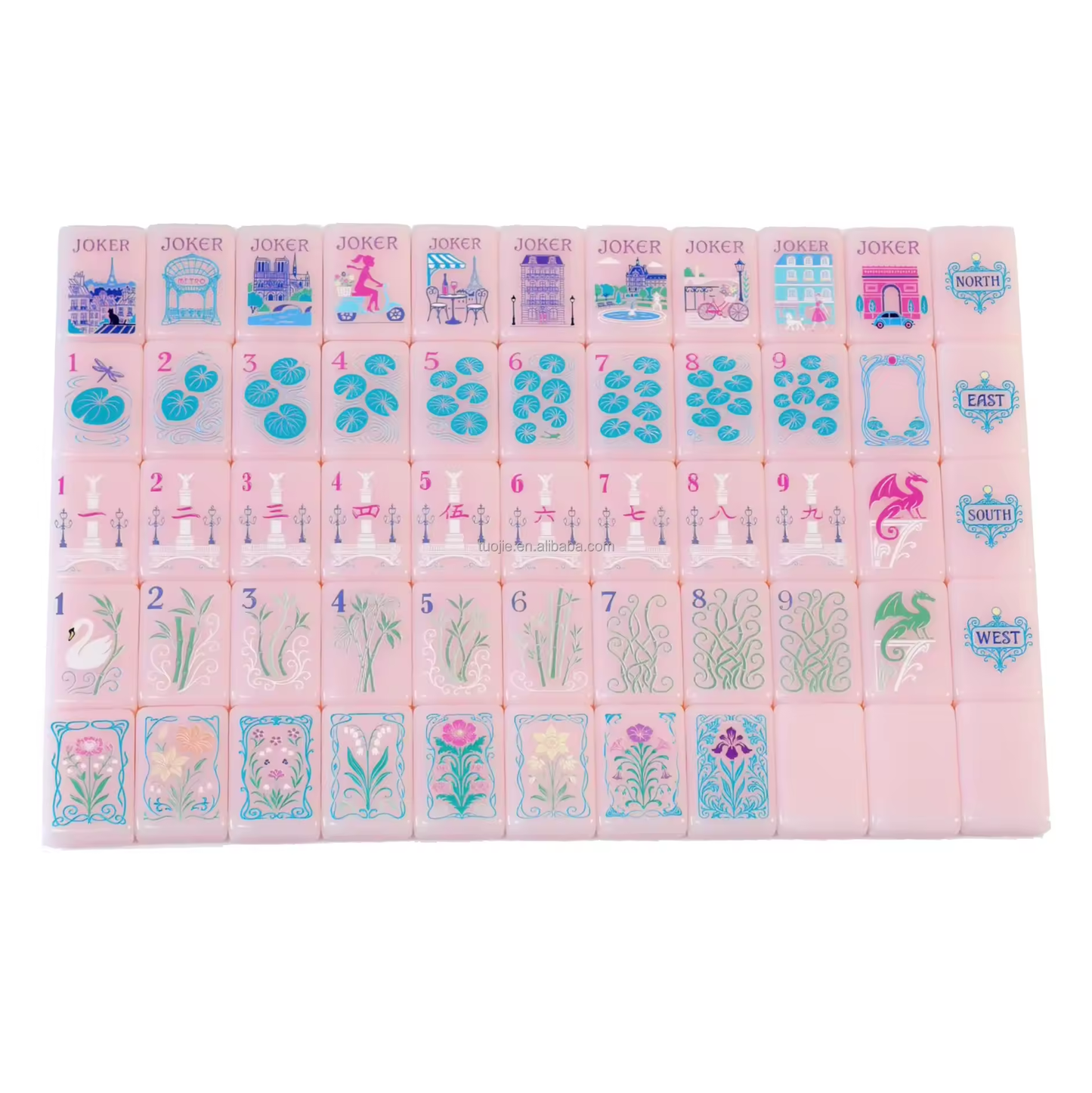 American Mahjong Set Black Acrylic 160 Tiles/HXM
